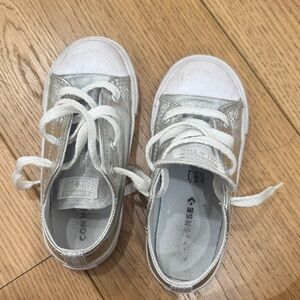 Converse Kids Shiny Silver Sneakers